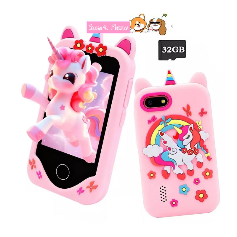 Kids Toys Smartphone - Kinder-Smartphone-Kamera 2,8 Zoll Spielzeug Touchscreen Einhorn