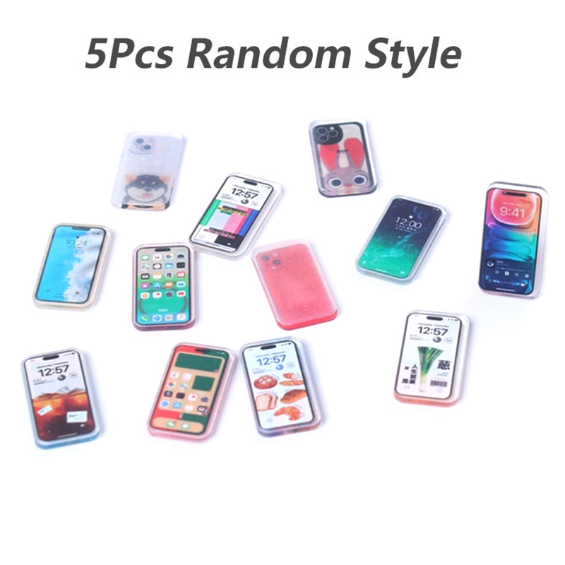 Kids Toys Smartphone - Zufällige 5 Stück 1:12 Puppenhaus Miniatur-Handys