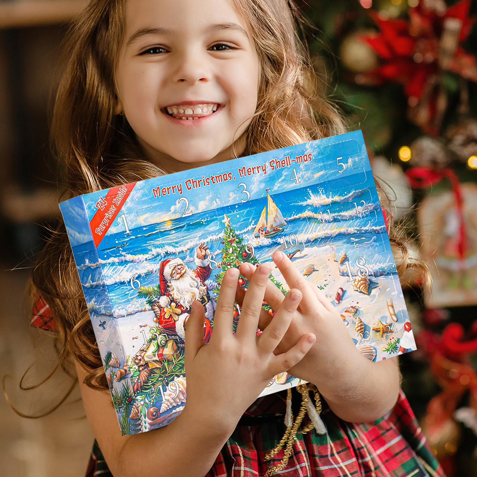 Kids Toys Christmas 2025 - 2025, Meerschalen-Adventskalender, 24 Tage Weihnachten, Countdown-Spielzeug,