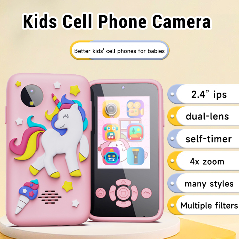 Kids Toys Smartphone - Baby-Telefonspielzeug, Smartphone-Kamera-Spielzeug, Cartoon-Musik-Mini-Handy, Lernspielzeug, Silikonhülle, Spielzeug,