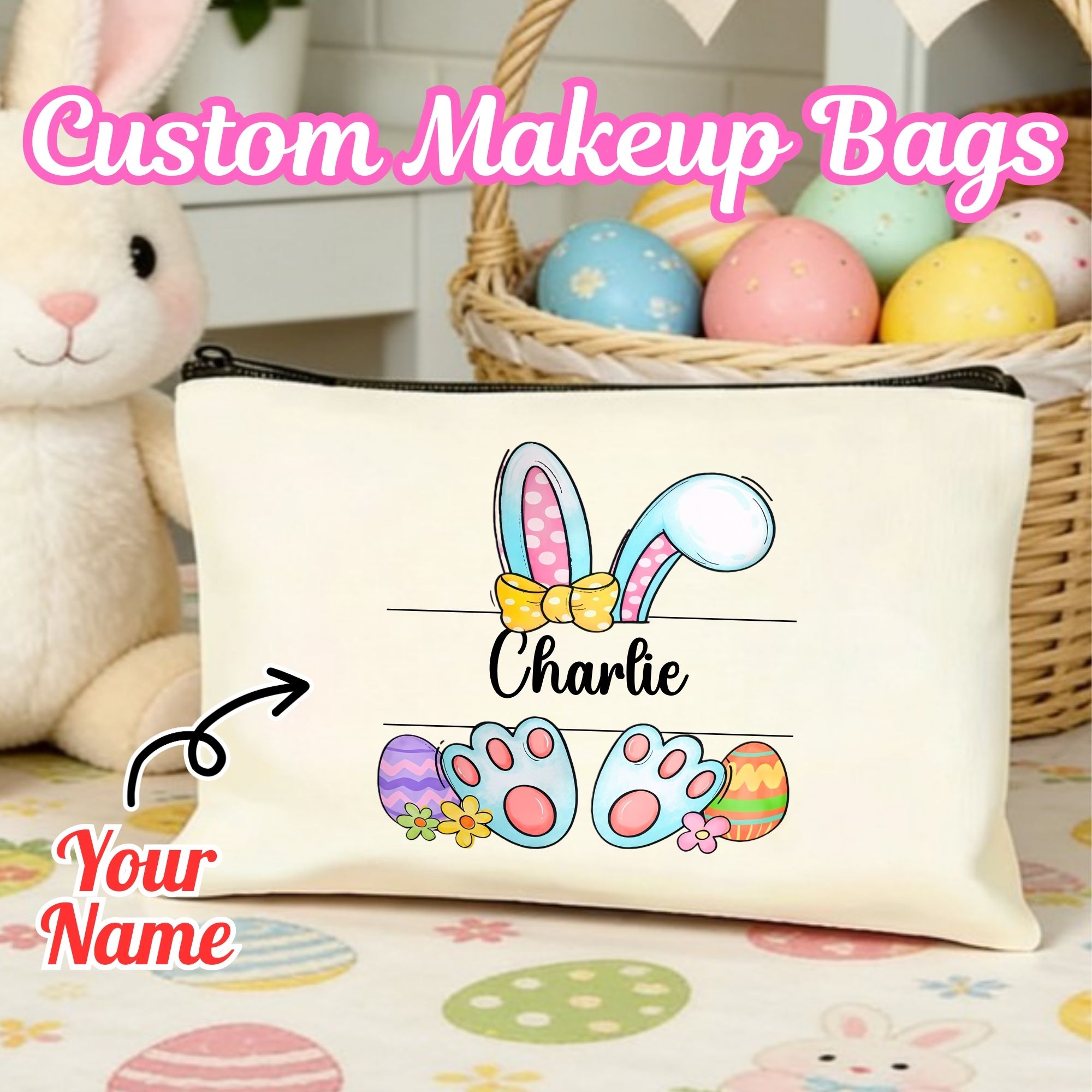 Kids Toys Company - Personalisierte Make-up-Tasche mit Namen und Firmenlogo,