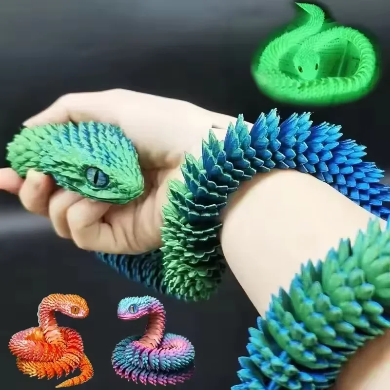 Kids Toys Xmas - 3D-gedruckte Schlange, bewegliches Gelenk, Zappelspielzeug, Figur,