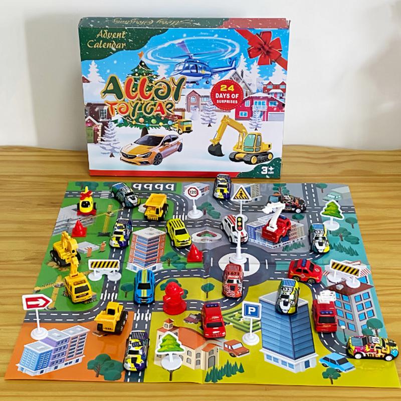 Kids Toys Christmas 2025 - 24-teiliges Auto-Spielzeug-Set, Weihnachts-Adventskalender, Weihnachts-Countdown-Fahrzeug, Spielzeug, 2025,