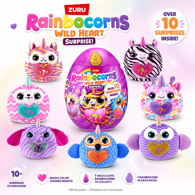 Kids Toys Kitchen - ZURU Rainocorns Wild Heart Überraschung Regenbogen-Einhorn-Serie